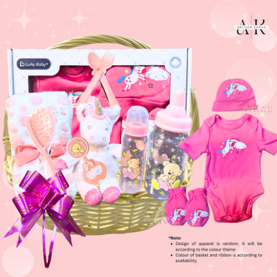 HA0028 – Sweet Beginnings Pink Baby Hamper | Singapore Baby Hamper