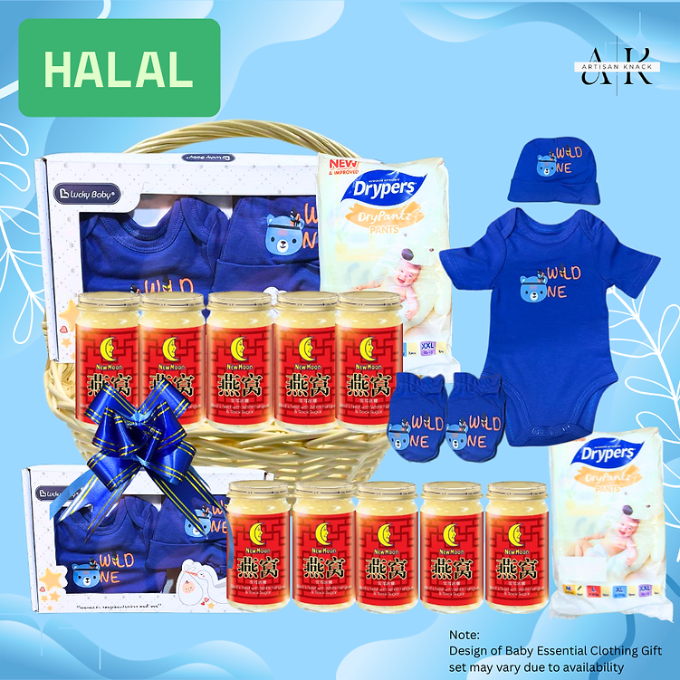 HA0020 – [Halal] Warmth Blue Mummy & Baby Hamper | Singapore Mummy Baby Hamper
